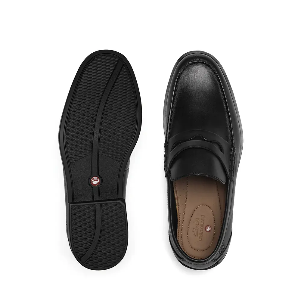 男生樂福鞋推薦 - Clarks 寬楦優質便士樂福鞋（黑色）